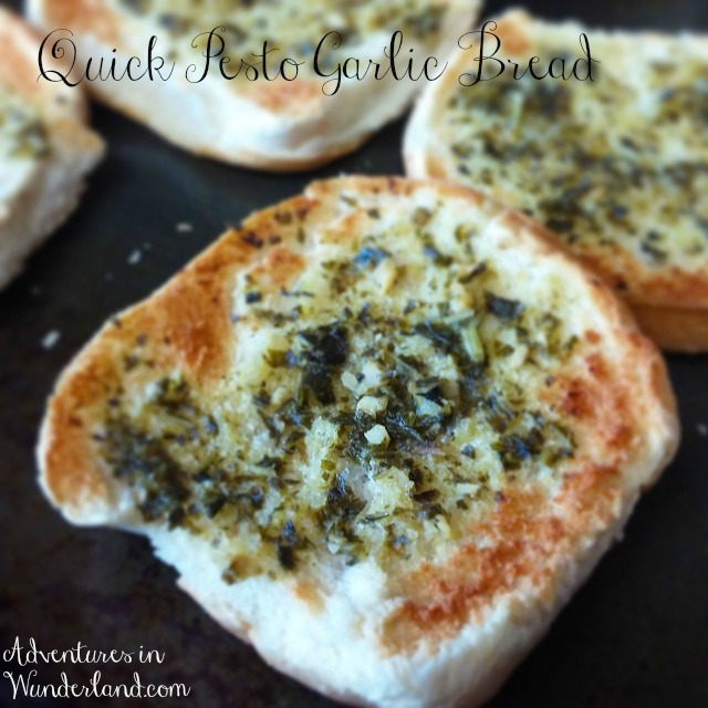 Quick Pesto Garlic Bread