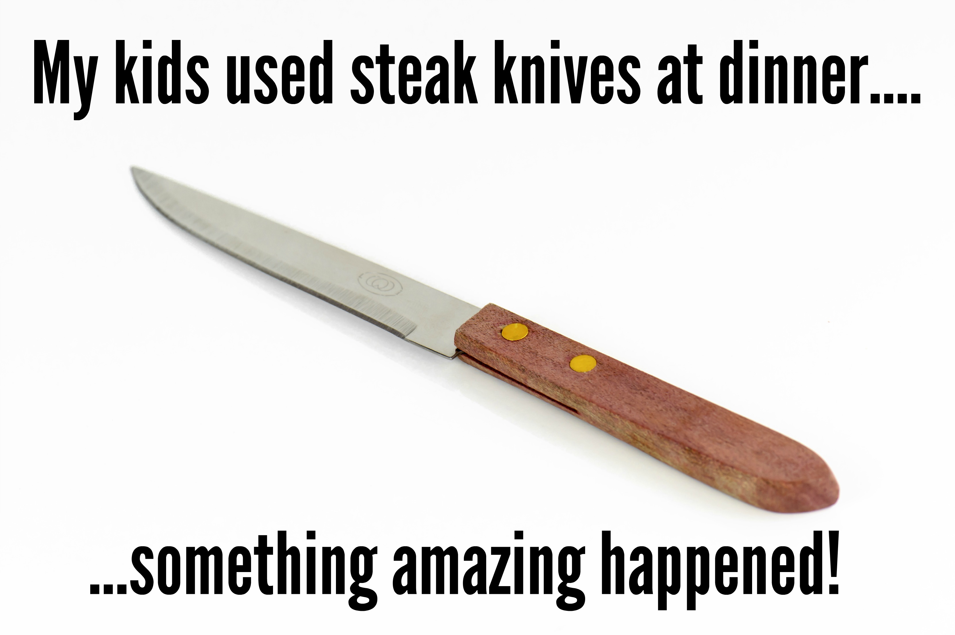 My kids used steak knives at dinner and something amazing happened