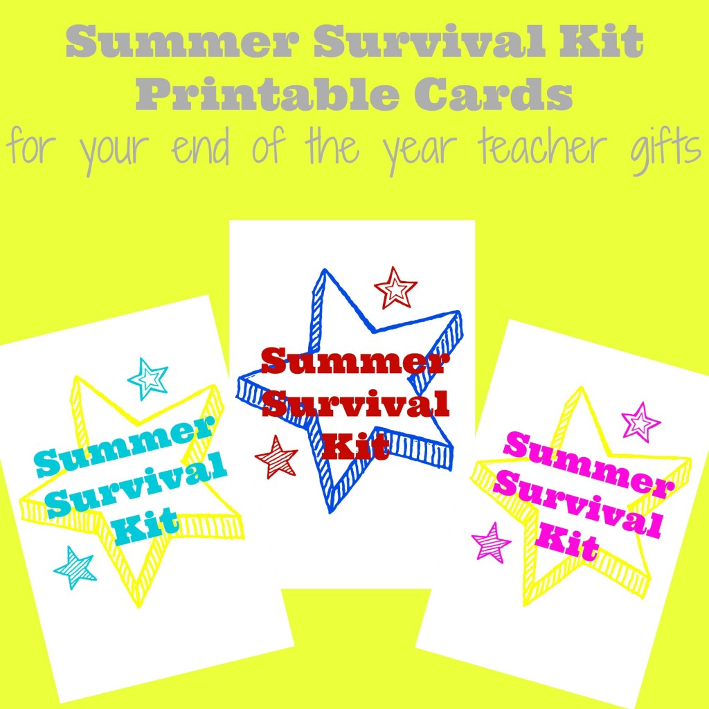 summer survival kit printable cards