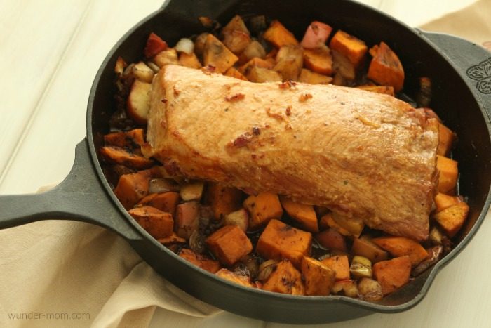 One Pan Pork Loin with Maple Balsamic Vegetables