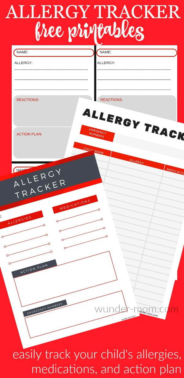 printable allergy tracker