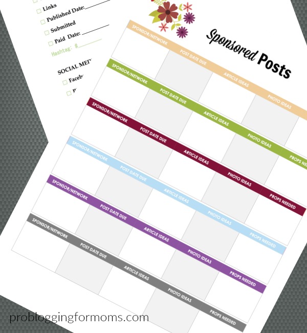 Rock Your Sponsored Posts – FREE Printable Planning Sheet and Checklist