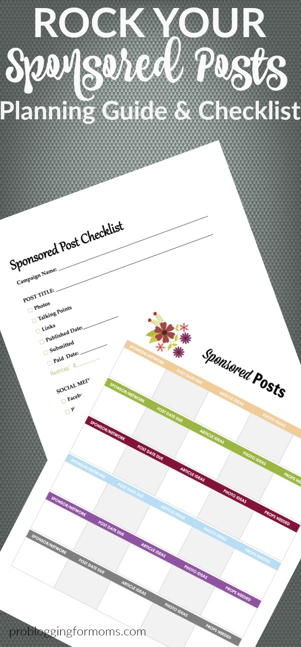 sponsored post printable checklist and planner