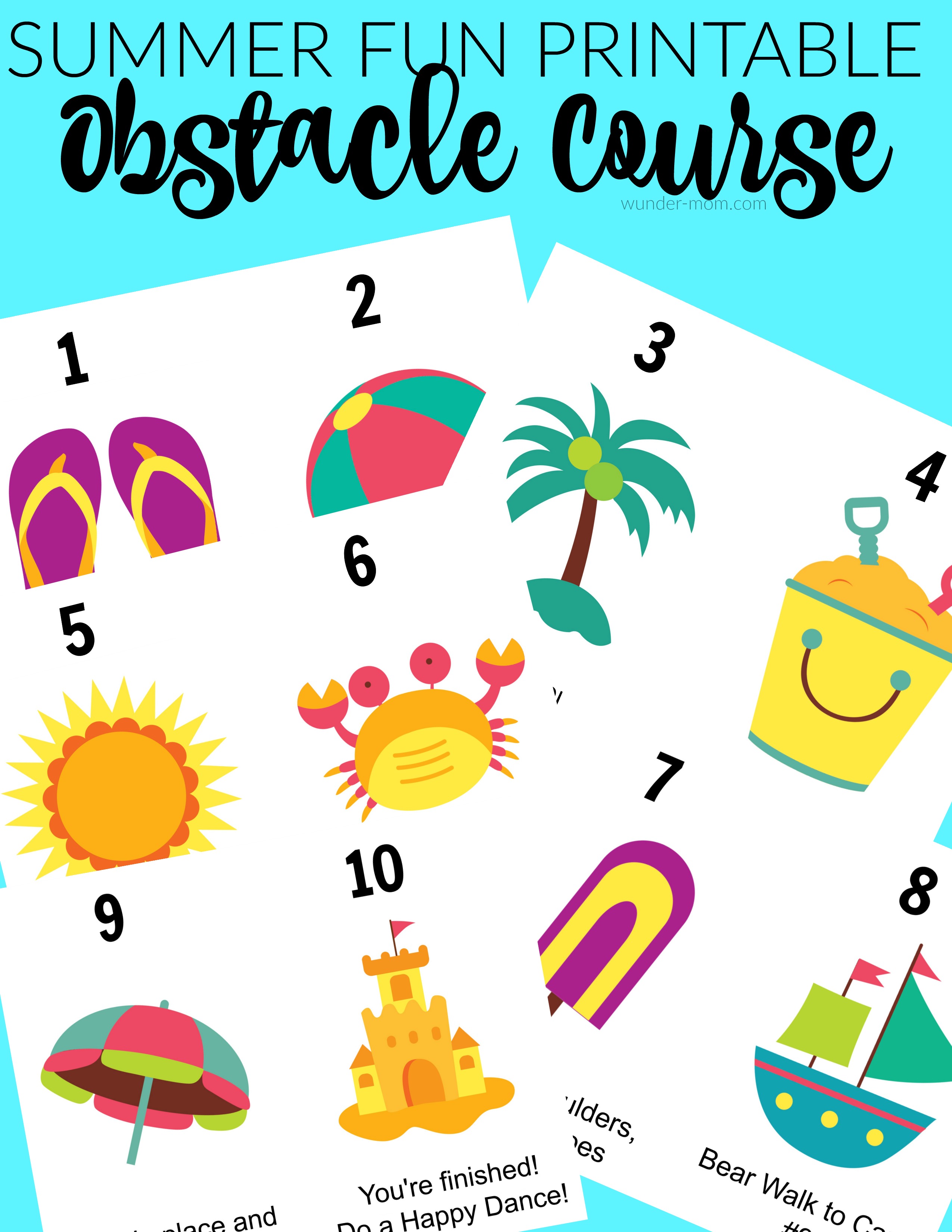 summer obstacle course printable