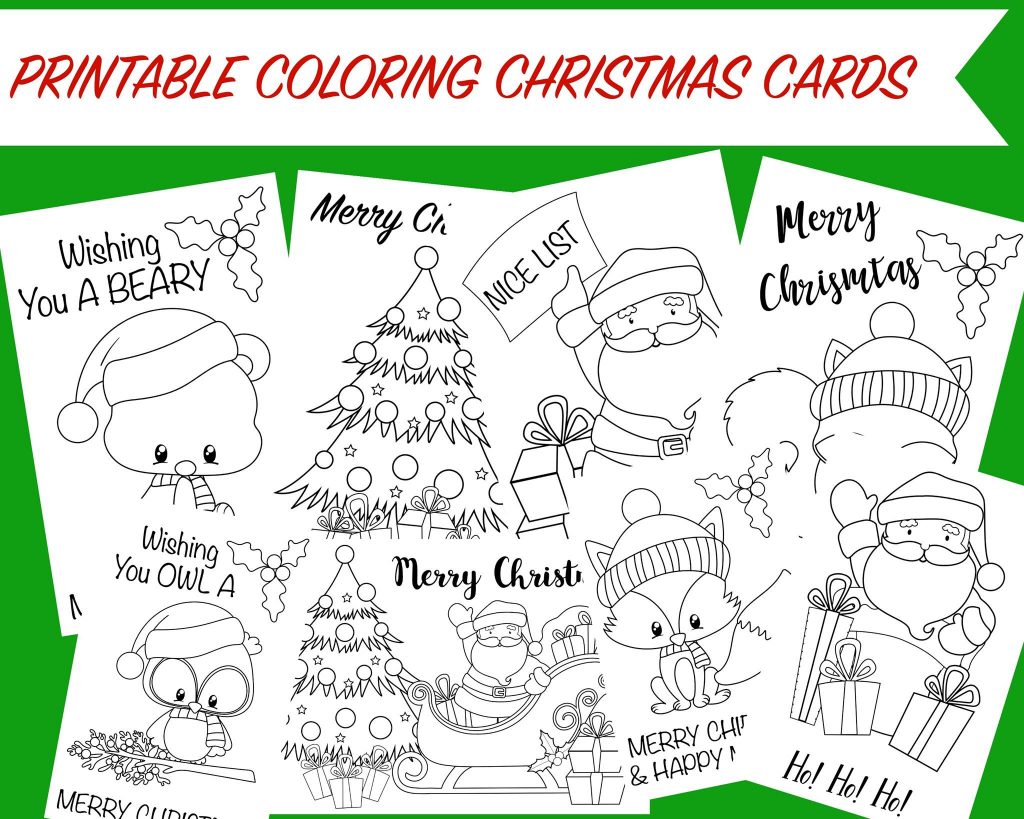 Christmas Coloring Cards Free Printable Christmas Activity For Kids