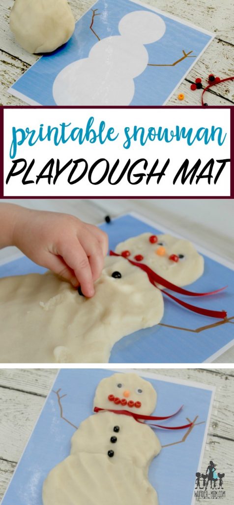 snowman printable playdough mat