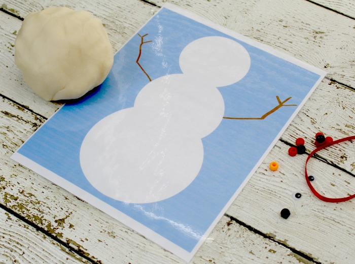 snowman printable playdough mat