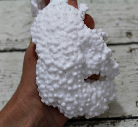 snow floam, DIY floam sensory snow dough recipe