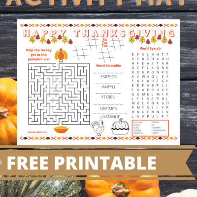 free printable thanksgiving activity mat for kids